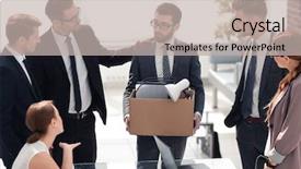  Presentation with personal - Cool new PPT theme with business team and frustrated employee backdrop and a soft green colored foreground