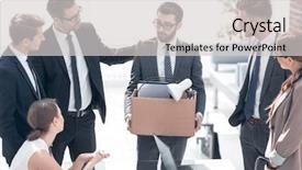  Presentation with personal branding for job - PPT layouts featuring business team and frustrated employee background and a light gray colored foreground