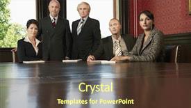  Presentation with conference table - PPT theme consisting of business team at conference table background and a tawny brown colored foreground
