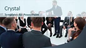  Presentation with team building - Audience pleasing PPT layouts consisting of business team at the session on team building backdrop and a tawny brown colored foreground