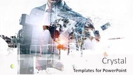  Presentation with team work - Beautiful slide set featuring business team at work mixed backdrop and a white colored foreground