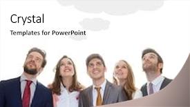  Presentation with thought - Audience pleasing slide deck consisting of business team brainstorming with ideas thought cloud backdrop and a white colored foreground