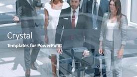  Presentation with team group - Slide set featuring business-team-businesspeople-group-walking background and a ocean colored foreground