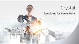  Presentation with media - PPT layouts having business team concept mixed media background and a white colored foreground