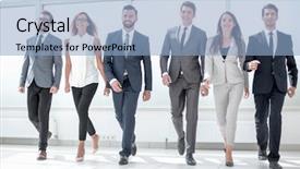  Presentation with stepping - Beautiful PPT layouts featuring business team confidently stepping forward backdrop and a light blue colored foreground