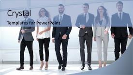  Presentation with stepping - PPT layouts having business team confidently stepping forward background and a light blue colored foreground