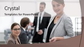  Presentation with current - PPT theme consisting of business team discusses current issues background and a  colored foreground