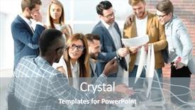  Presentation with team work - Cool new PPT layouts with business team discusses the result backdrop and a gray colored foreground