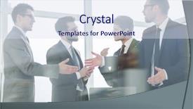  Presentation with team - Audience pleasing presentation theme consisting of business team discussing business issues backdrop and a  colored foreground