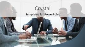  Presentation with new business ideas - Colorful PPT layouts enhanced with business-team-discussing-ideas backdrop and a white colored foreground