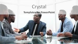  Presentation with new ideas - Presentation having business-team-discussing-ideas background and a white colored foreground