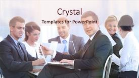  Presentation with financial - Beautiful PPT theme featuring business team discussing the terms backdrop and a lemonade colored foreground