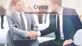  Presentation with welcome - Slide set featuring business team discussing together plans background and a lemonade colored foreground