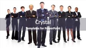  Presentation with business team join hands white - Colorful theme enhanced with business team formed of young backdrop and a dark gray colored foreground