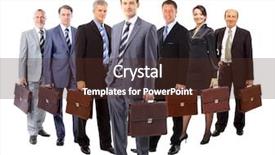  Presentation with business team join hands white - Theme enhanced with business team formed of young background and a tawny brown colored foreground