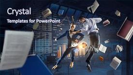  Presentation with elegant business social media - Cool new slides with business team games mixed media backdrop and a  colored foreground