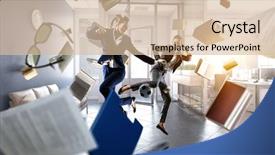  Presentation with team - Presentation with business team games mixed media background and a  colored foreground