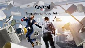  Presentation with team - Cool new presentation theme with business team games mixed media backdrop and a  colored foreground