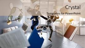  Presentation with team - Slide set consisting of business team games mixed media background and a soft green colored foreground