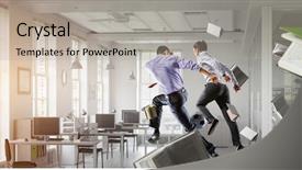  Presentation with team - Theme featuring business team games mixed media background and a  colored foreground