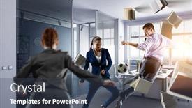  Presentation with elegant business social media - Slide deck consisting of business-team-games-mixed-media background and a tawny brown colored foreground