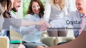  Presentation with getting better - Theme featuring business team getting motivation background and a light blue colored foreground