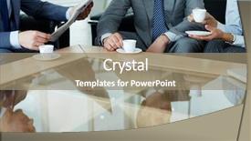  Presentation with tea break cookies - Colorful theme enhanced with business team having a break backdrop and a coral colored foreground