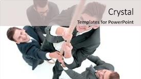  Presentation with team leader - Audience pleasing presentation theme consisting of business team helping the leader backdrop and a light gray colored foreground