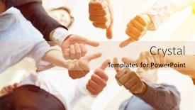  Presentation with collaboration - Theme with business-team-holding-many-thumbs background and a lemonade colored foreground