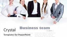  Presentation with design team - PPT theme having business team holding the clipboard background and a white colored foreground