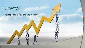  Presentation with business team join hands white - Beautiful PPT layouts featuring business team holding up arrow backdrop and a light blue colored foreground