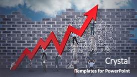  Presentation with light bulb - Cool new slides with business team holding up arrow backdrop and a dark gray colored foreground