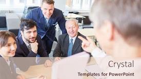  Presentation with team training - Colorful PPT layouts enhanced with business team in business training listen to seminar speaker backdrop and a lemonade colored foreground