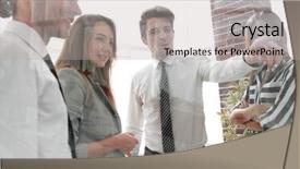  Presentation with women glass ceiling business cartoon - Colorful PPT layouts enhanced with business team in the officce backdrop and a  colored foreground