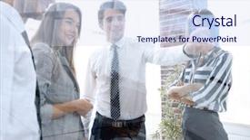  Presentation with tea pouring into glass transparent - Presentation theme enhanced with business team in the officce background and a  colored foreground