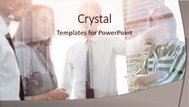  Presentation with women glass ceiling business cartoon - Cool new presentation with business team in the officce backdrop and a  colored foreground