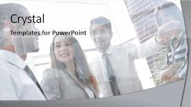  Presentation with tea pouring into glass transparent - Presentation design having business team in the officce background and a  colored foreground