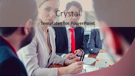  Presentation with project - Slide set consisting of business-team-in-the-office background and a  colored foreground