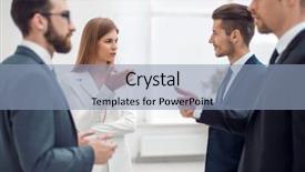  Presentation with issue - PPT theme with business team is discussing important background and a light blue colored foreground