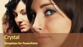  Presentation with lead - Theme consisting of business team lead by a business woman warm yellow tones background and a tawny brown colored foreground