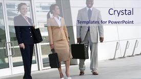  Presentation with team - Presentation theme with business team leaving the company background and a  colored foreground