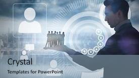  Presentation with cctv camera security system business - Presentation with business team looking at camera background and a  colored foreground