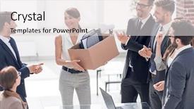  Presentation with recognition - Slides enhanced with business team meet new employee background and a light gray colored foreground