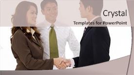  Presentation with first - PPT theme consisting of business team meets background and a soft green colored foreground