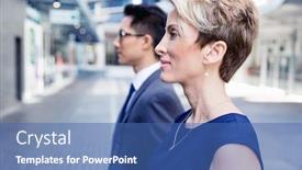  Presentation with members - Presentation with business-team-members-standing-next background and a ocean colored foreground