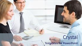  Presentation with team work - Amazing slide set having business team of four plan backdrop and a  colored foreground