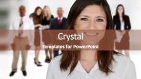  Presentation with team - PPT layouts with business team of mixed races background and a  colored foreground