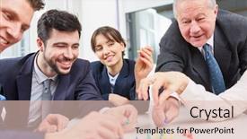  Presentation with team building - Audience pleasing slides consisting of business team playing game backdrop and a lemonade colored foreground