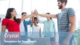  Presentation with business team join hands white - PPT theme having business team putting their hand background and a light blue colored foreground
