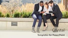  Presentation with alert - Amazing theme having business-team-reads-a-text backdrop and a soft green colored foreground